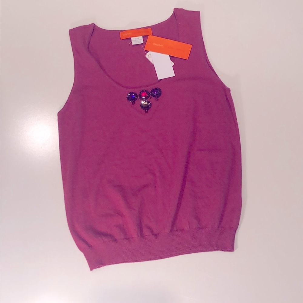 ⭐️NWT⭐️ Cynthia Steffe Sleeveless Beaded Shirt Size Medium